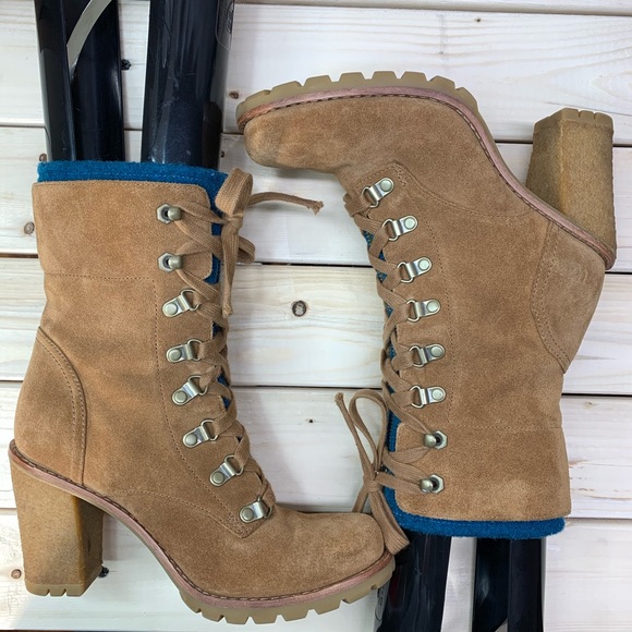 UGG Chestnut suede lace up boots woman’s 7 - Picture 2 of 7